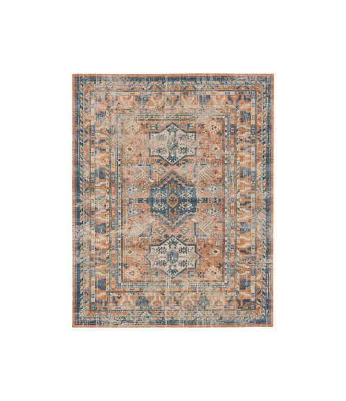 Haykota Terracotta/Rust Blue Area Rug Karastan Haykota Terracotta/rust Blue 5' x 8' Area Rug