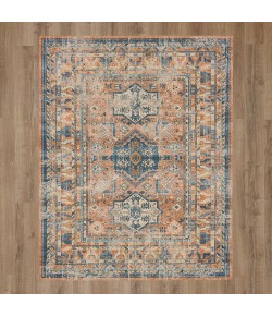 Karastan Zula Haykota Terracotta/Rust Blue Rug 5 ft. X 8 ft. Rectangle