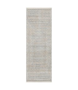 Karastan Solitude Larnaca Dark Grey Cream Area Rug 2 ft. 7 in. X 7 ft. 3 in. Runner