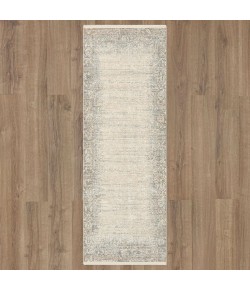 Karastan Solitude Mandawa Cream Dark Grey Area Rug 2 ft. 7 in. X 7 ft. 3 in. Runner