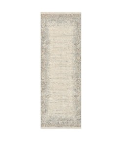 Karastan Solitude Mandawa Cream Dark Grey Area Rug 2 ft. 7 in. X 7 ft. 3 in. Runner