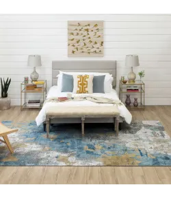 Karastan Tryst Grey Blue Nuvole Grey Blue 12ft. x 15ft. Rect. Rug