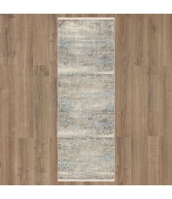 Karastan Solitude Silk Road Cream Dark Grey Area Rug 2 ft. 7 in. X 7 ft. 3 in. Runner