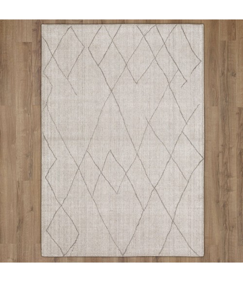Tangier Area Rug Karastan Tribal Diamond Silver 1' 6" x 1' 6" Area Rug