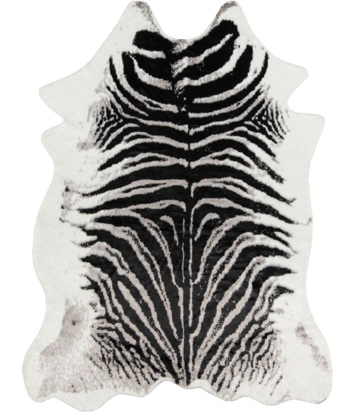Momeni Acadia Area Rug ACA-1 Zebra Black 5'3 X 7'10