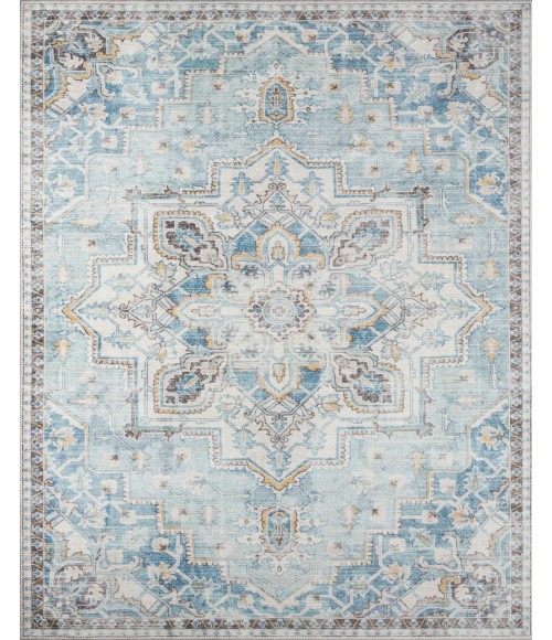 Afshar Area Rug Momeni Afshar Area Rug AFS32 Light Blue 5' X 7'6