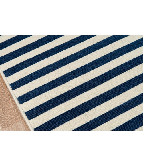 Momeni Baja Area Rug BAJ-1 Stripe Navy 6'7 X 9'6