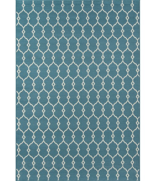 Momeni Baja Area Rug BAJ-2 Trellis Blue 5'3 X 7'6