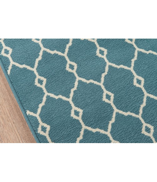 Momeni Baja Area Rug BAJ-2 Trellis Blue 6'7 X 9'6