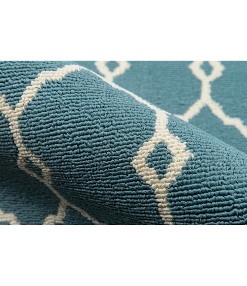 Momeni Baja Area Rug BAJ-2 Trellis Blue 6'7 X 9'6