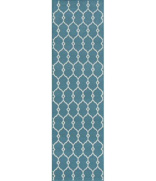 Momeni Baja Area Rug BAJ-2 Trellis Blue 5'3 X 7'6