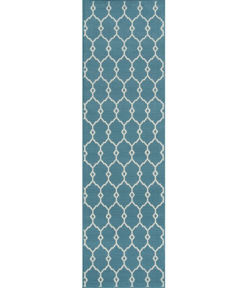 Momeni Baja Area Rug BAJ-2 Trellis Blue 7'10 X 10'10