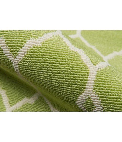 Momeni Baja Area Rug BAJ-2 Trellis Green 5'3 X 7'6