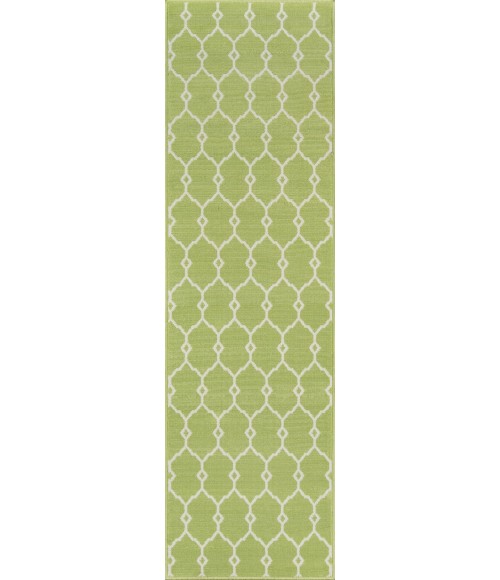 Momeni Baja Area Rug BAJ-2 Trellis Green 5'3 X 7'6