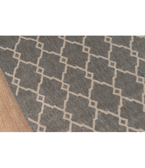Momeni Baja Area Rug BAJ-2 Trellis Grey 5'3 X 7'6