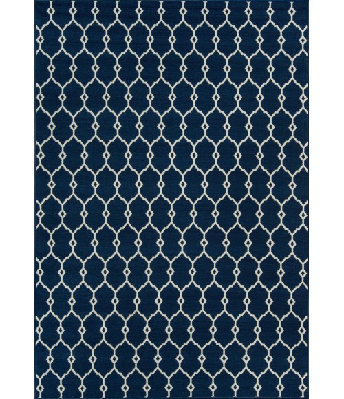 Momeni Baja Area Rug BAJ-2 Trellis Navy 5'3 X 7'6