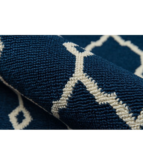 Momeni Baja Area Rug BAJ-2 Trellis Navy 5'3 X 7'6