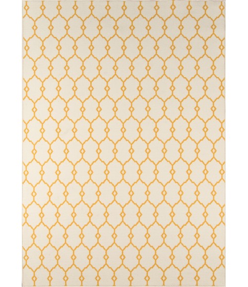 Momeni Baja Area Rug BAJ-2 Trellis Yellow 5'3 X 7'6