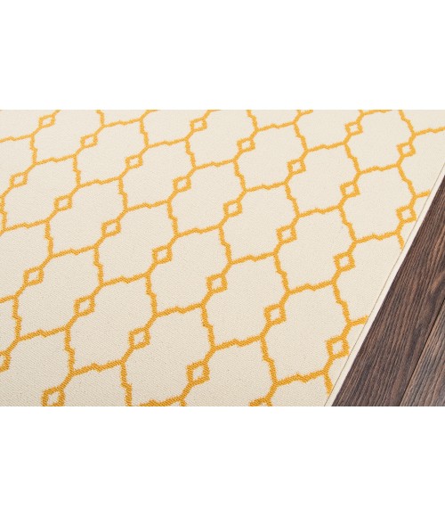 Momeni Baja Area Rug BAJ-2 Trellis Yellow 5'3 X 7'6
