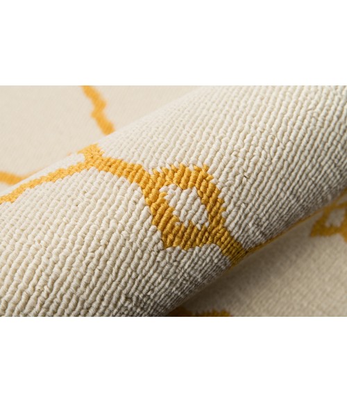 Momeni Baja Area Rug BAJ-2 Trellis Yellow 5'3 X 7'6