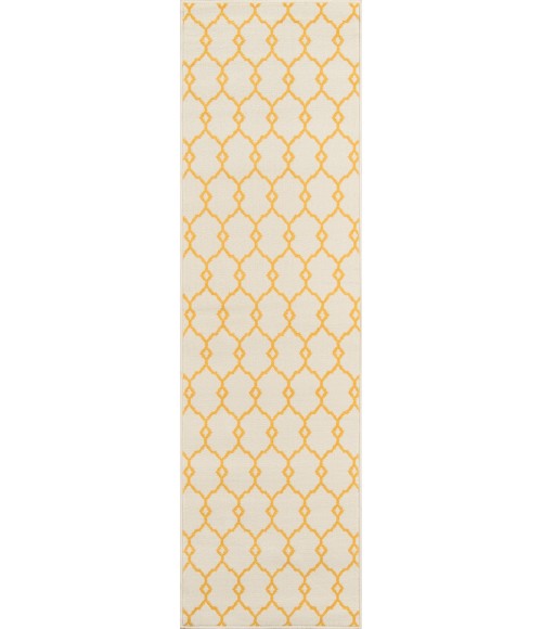Momeni Baja Area Rug BAJ-2 Trellis Yellow 5'3 X 7'6