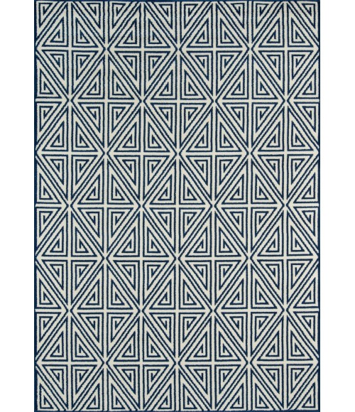 Momeni Baja Area Rug BAJ-4 Diamonds Navy 5'3 X 7'6