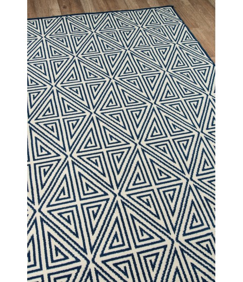 Momeni Baja Area Rug BAJ-4 Diamonds Navy 5'3 X 7'6