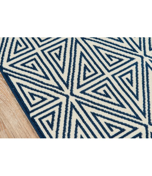 Momeni Baja Area Rug BAJ-4 Diamonds Navy 5'3 X 7'6
