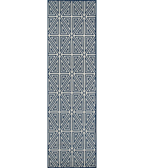 Momeni Baja Area Rug BAJ-4 Diamonds Navy 5'3 X 7'6