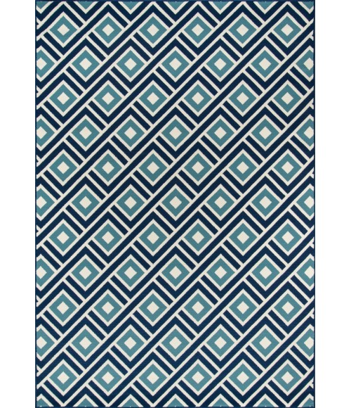 Baja Area Rug Momeni Baja Area Rug BAJ-7 Blocks Blue 5'3 X 7'6
