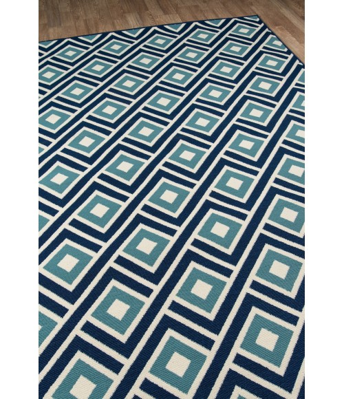 Baja Area Rug Momeni Baja Area Rug BAJ-7 Blocks Blue 5'3 X 7'6