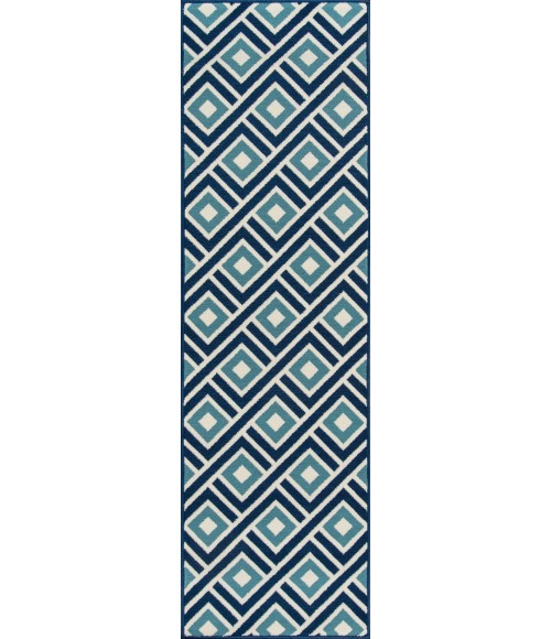 Baja Area Rug Momeni Baja Area Rug BAJ-7 Blocks Blue 5'3 X 7'6