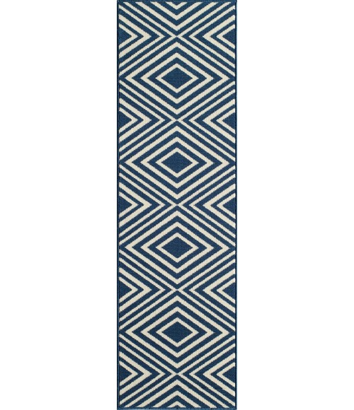 Momeni Baja Area Rug BAJ-8 Zig-Zag Navy 2'3 X 4'6