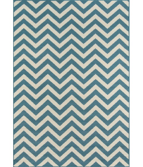 Momeni Baja Area Rug BAJ-9 Chevron Blue 3'11 X 5'7