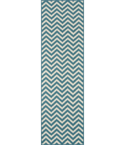 Momeni Baja Area Rug BAJ-9 Chevron Blue 3'11 X 5'7