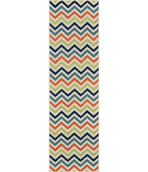 Momeni Baja Area Rug BAJ-9 Chevron Multi 2'3 X 7'6 Runner