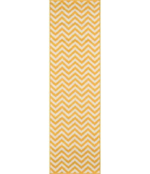 Momeni Baja Area Rug BAJ-9 Chevron Yellow 6'7 X 9'6