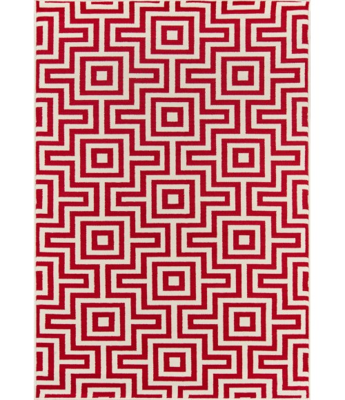 Momeni Baja Area Rug BAJ10 Retro Red 6'7 X 9'6