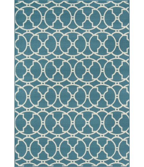 Momeni Baja Area Rug BAJ11 Moroccan Tile Blue 7'10 X 10'10