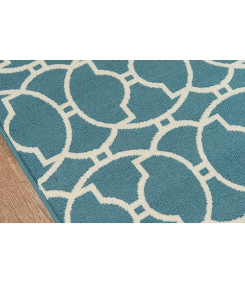 Momeni Baja Area Rug BAJ11 Moroccan Tile Blue 7'10 X 10'10