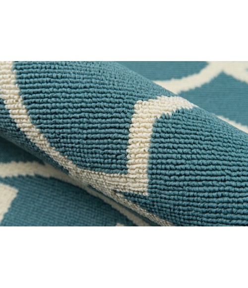 Momeni Baja Area Rug BAJ11 Moroccan Tile Blue 7'10 X 10'10