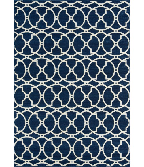 Momeni Baja Area Rug BAJ11 Moroccan Tile Navy 7'10 X 10'10
