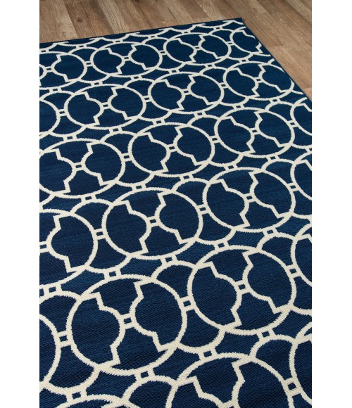 Momeni Baja Area Rug BAJ11 Moroccan Tile Navy 7'10 X 10'10