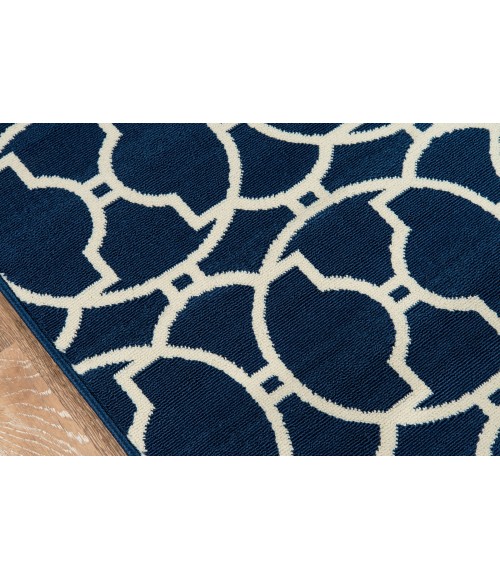 Momeni Baja Area Rug BAJ11 Moroccan Tile Navy 7'10 X 10'10