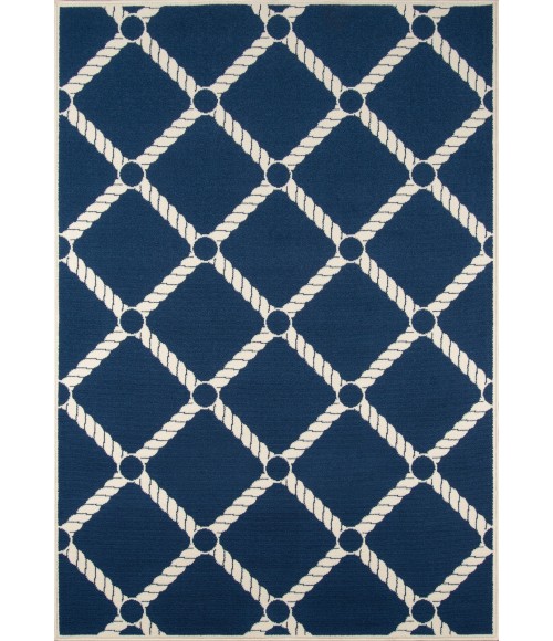 Baja Area Rug Momeni Baja Area Rug BAJ15 Nautical Rope Navy 2'3 X 7'6 Runner