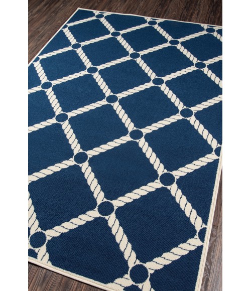 Baja Area Rug Momeni Baja Area Rug BAJ15 Nautical Rope Navy 2'3 X 7'6 Runner