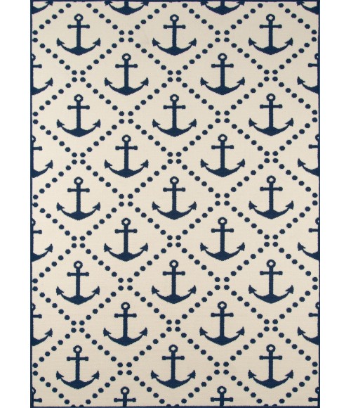 Momeni Baja Area Rug BAJ16 Anchors Ivory 7'10 X 10'10