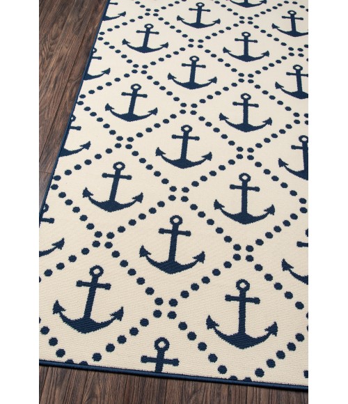 Momeni Baja Area Rug BAJ16 Anchors Ivory 7'10 X 10'10