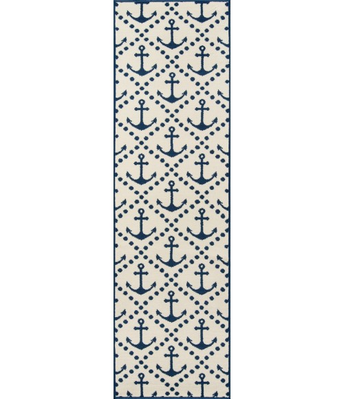 Momeni Baja Area Rug BAJ16 Anchors Ivory 7'10 X 10'10