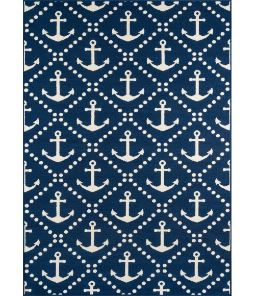 Momeni Baja Area Rug BAJ16 Anchors Navy 7'10 X 10'10